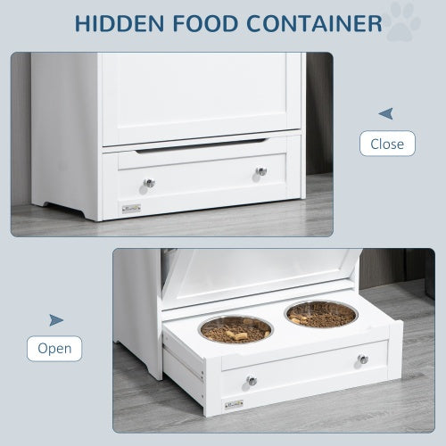 Pet Feeder Station Cabinet – Hidden Dog Food Storage & Feeding Station