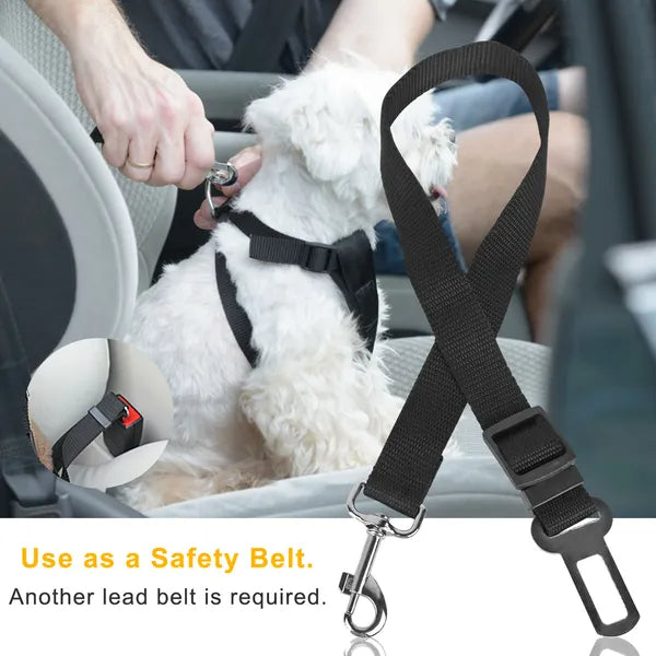Dog Seat Belt Leash (2 Pack) – Adjustable Car Safety Harness for Dogs