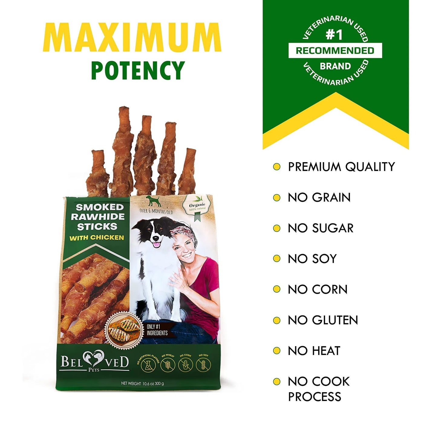 Chicken Wrapped Rawhide Sticks for Dogs | Natural Chew Treats