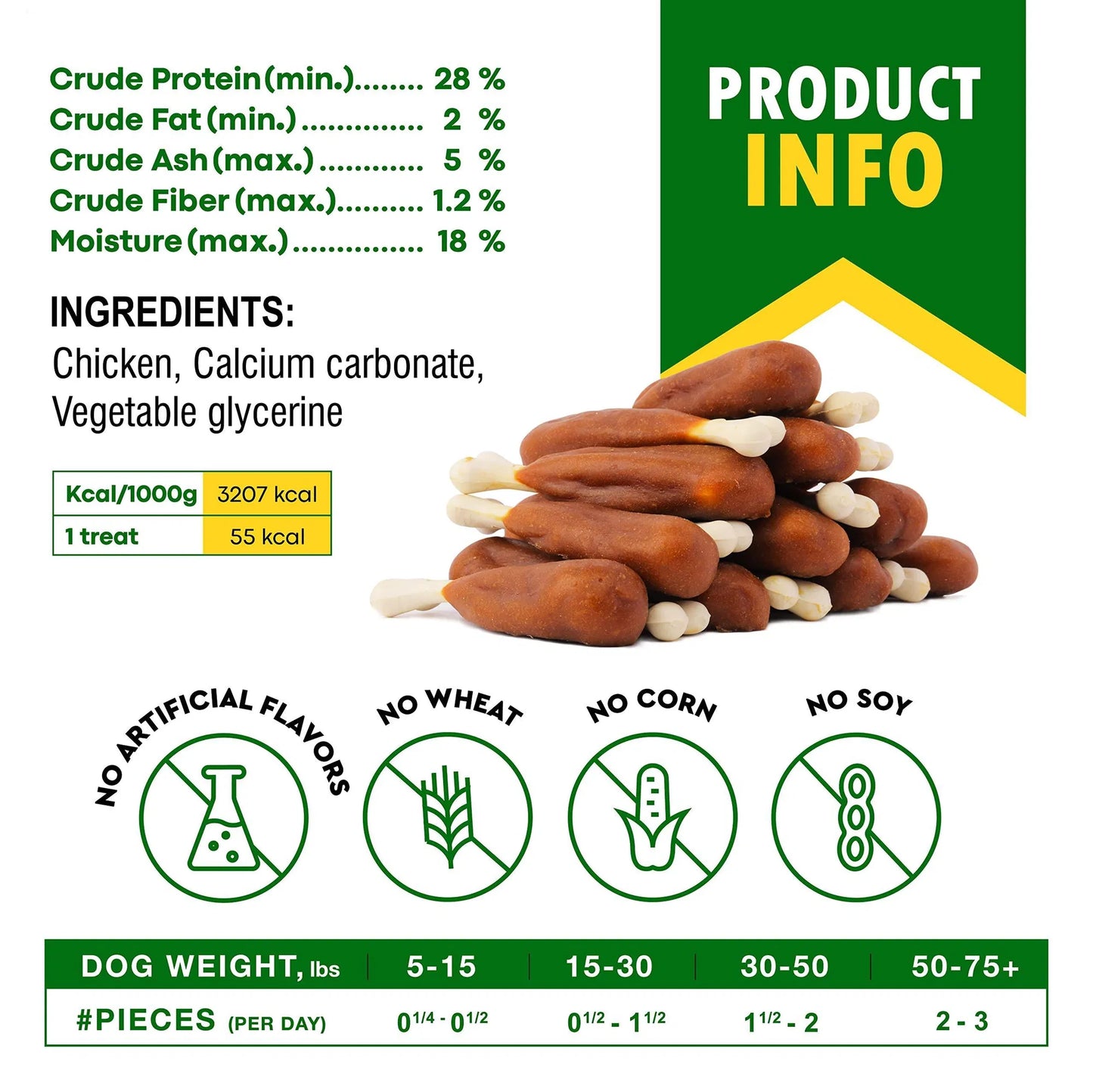 Chicken Wrapped Calcium Bones for Dogs | Rawhide-Free Chew Treats