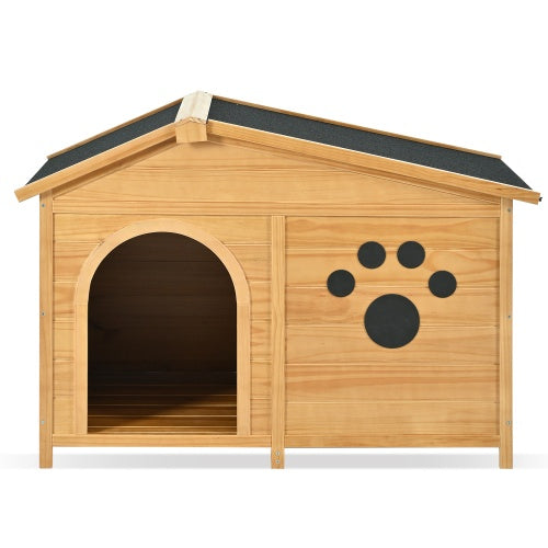 Wooden Outdoor Dog House with Porch | Weather-Resistant Kennel for Medium Dogs
