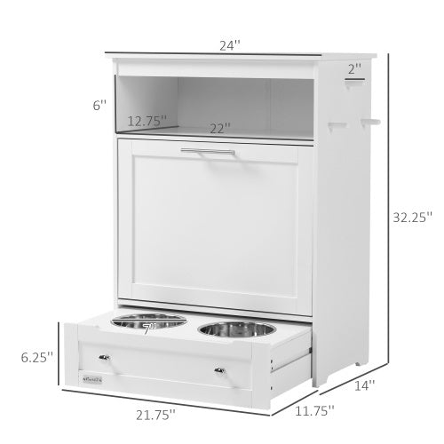 Pet Feeder Station Cabinet – Hidden Dog Food Storage & Feeding Station