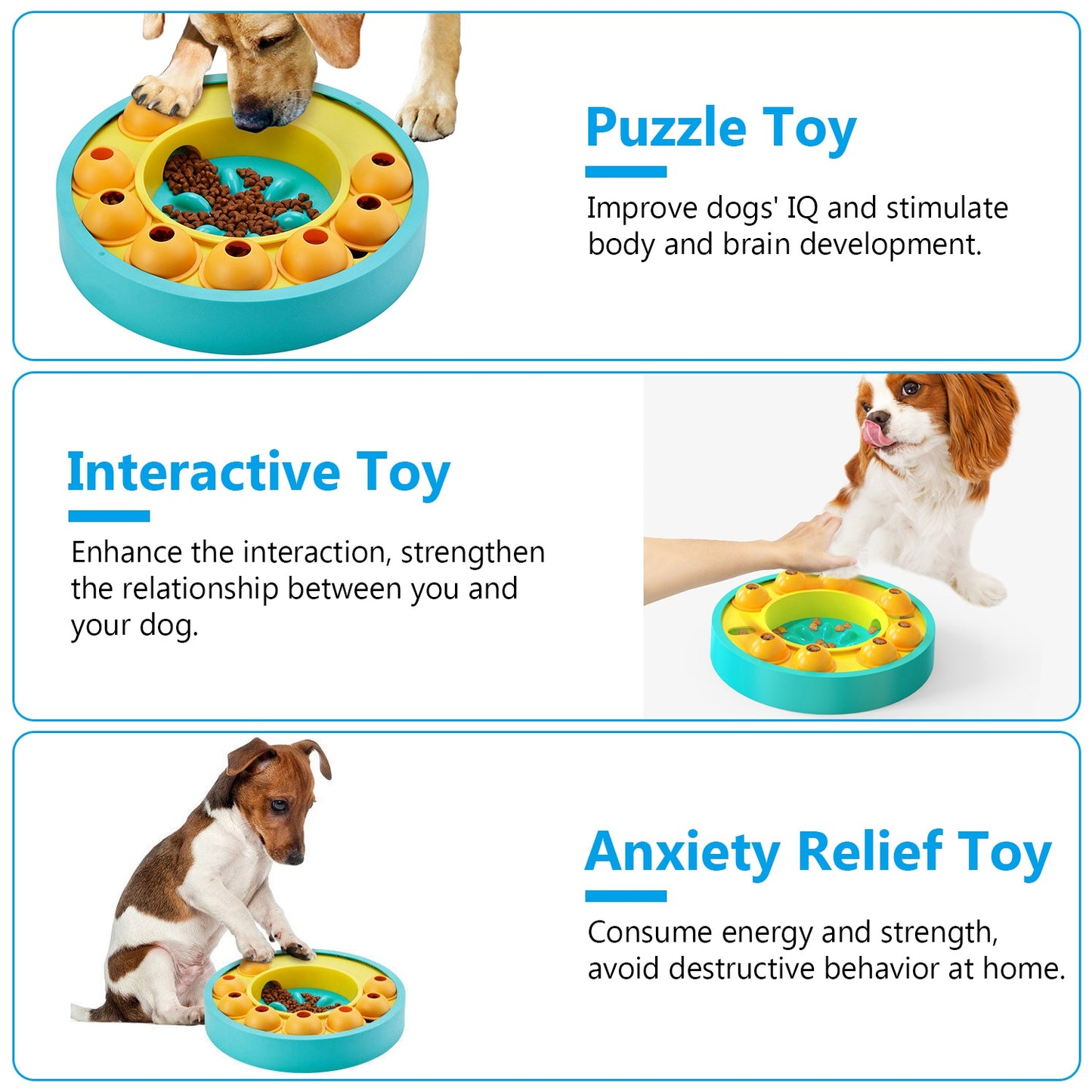 Interactive Slow Feeder Dog Bowl – Puzzle Feeding Toy for Dogs