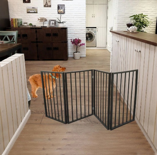 Freestanding Dog Gate | Folding Pet Barrier for Doorways & Stairs
