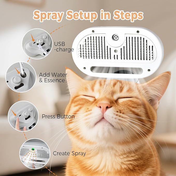 FriendyPet™ 3 In 1 Pet Steam Brush For Dog Long Short Haired