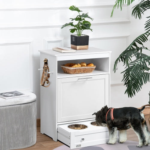 Pet Feeder Station Cabinet – Hidden Dog Food Storage & Feeding Station
