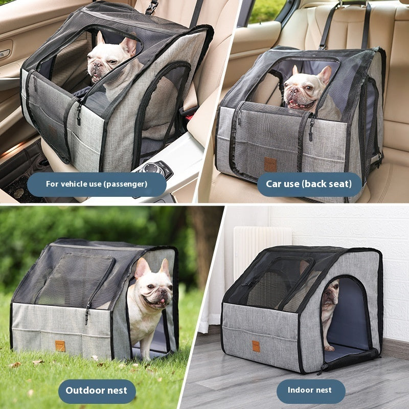 Dog Car Seat Extender | Waterproof Hard Bottom Back Seat Cover for Dogs