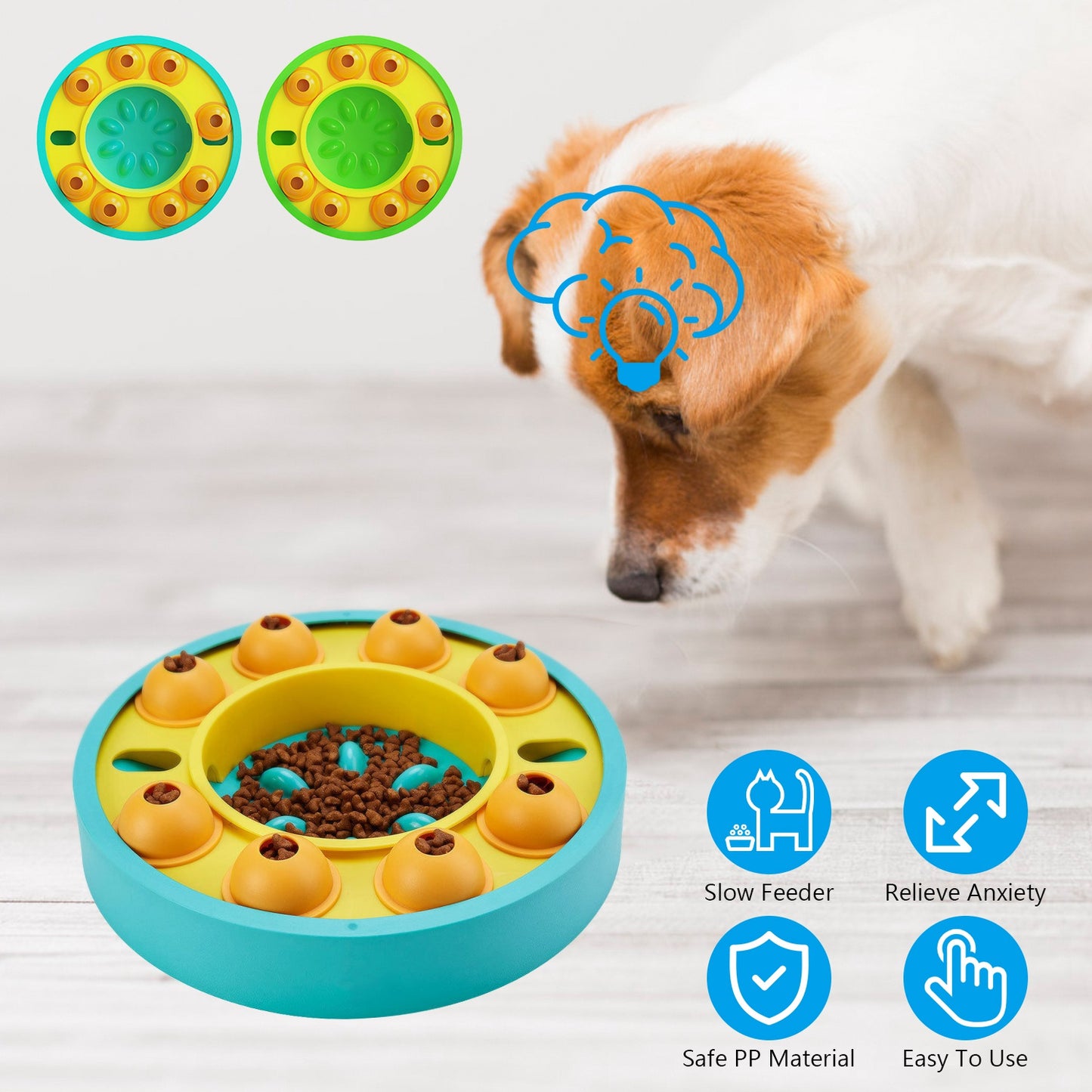 Interactive Slow Feeder Dog Bowl – Puzzle Feeding Toy for Dogs