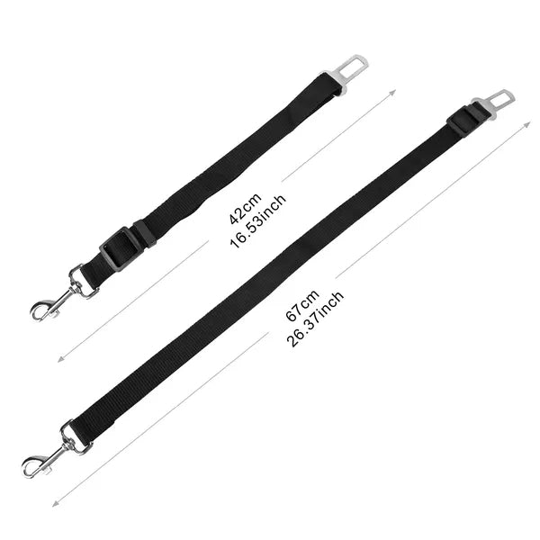 Dog Seat Belt Leash (2 Pack) – Adjustable Car Safety Harness for Dogs