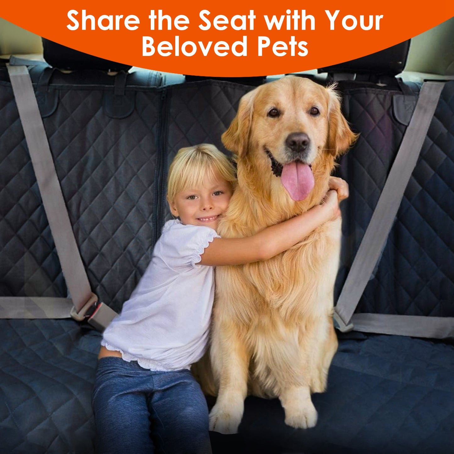 Waterproof Dog Car Seat Cover – Scratchproof Back Seat Protector with Non-Slip Design