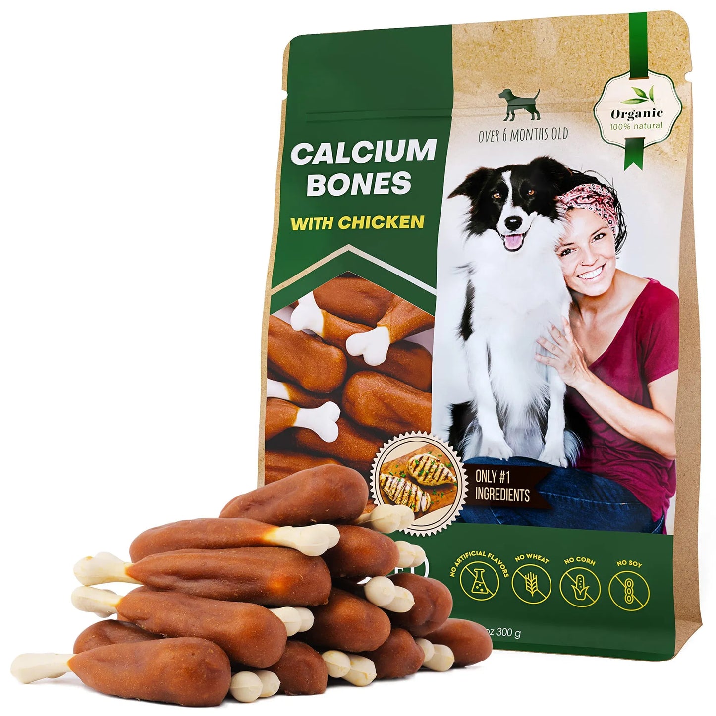 Chicken Wrapped Calcium Bones for Dogs | Rawhide-Free Chew Treats