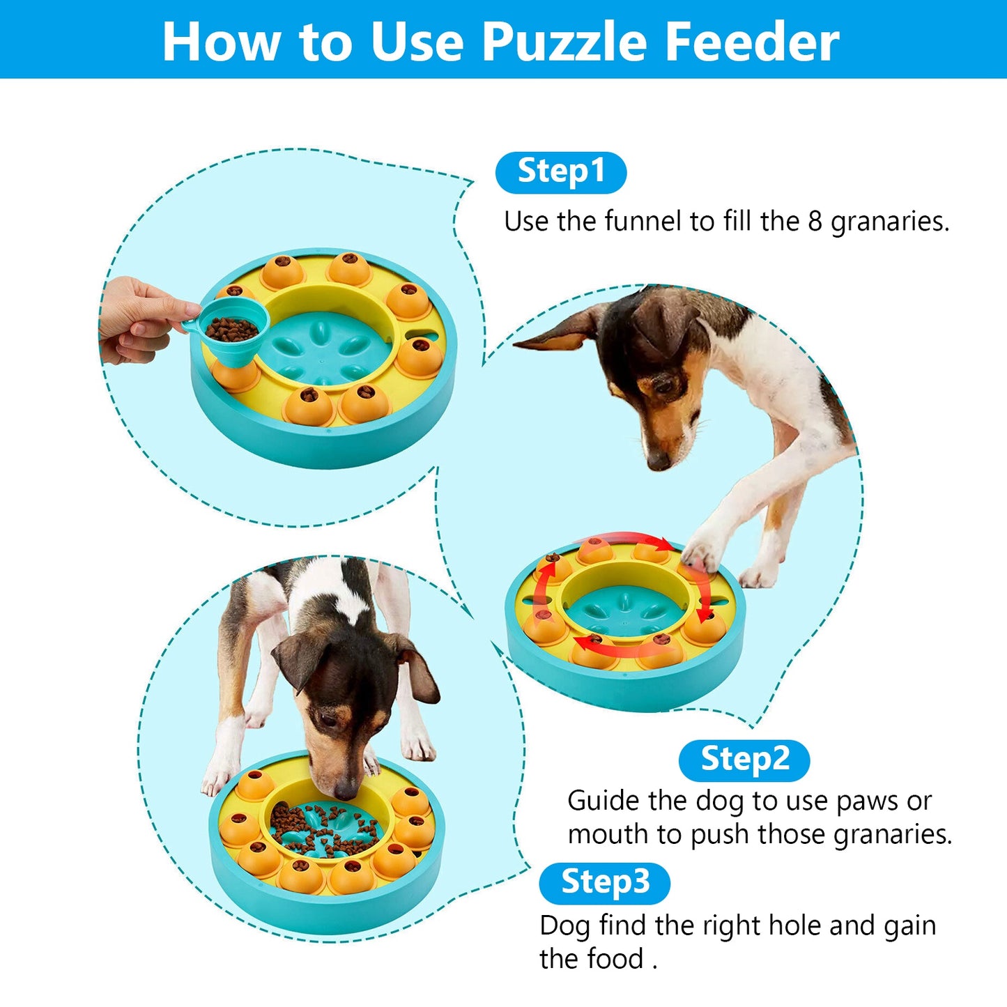 Interactive Slow Feeder Dog Bowl – Puzzle Feeding Toy for Dogs