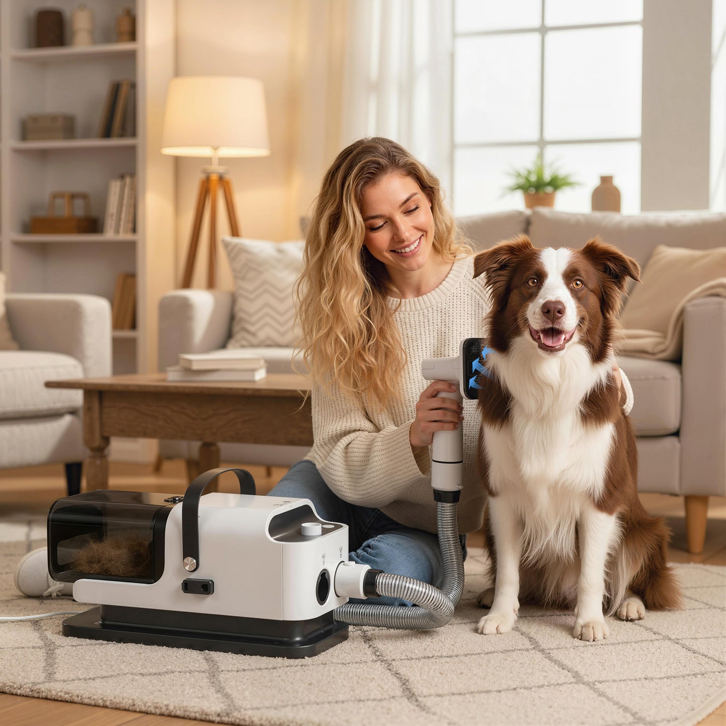 5-in-1 Dog Grooming Vacuum Kit | Low Noise Pet Dryer, Clipper & Deshedding Tool