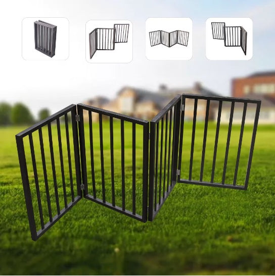 Freestanding Dog Gate | Folding Pet Barrier for Doorways & Stairs