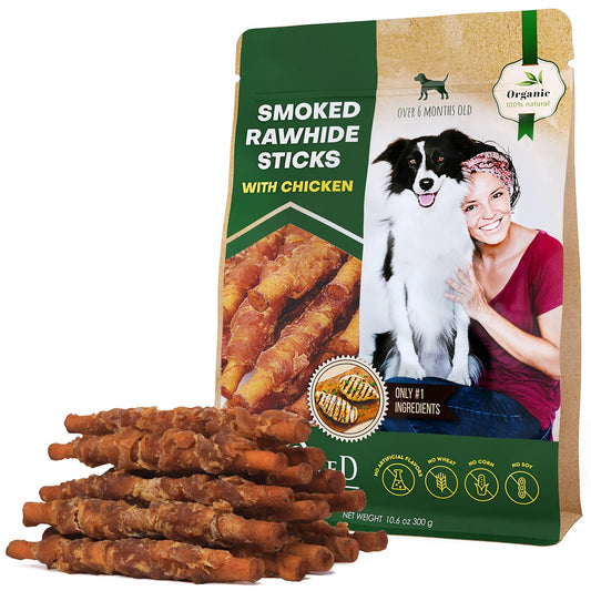 Chicken Wrapped Rawhide Sticks for Dogs | Natural Chew Treats