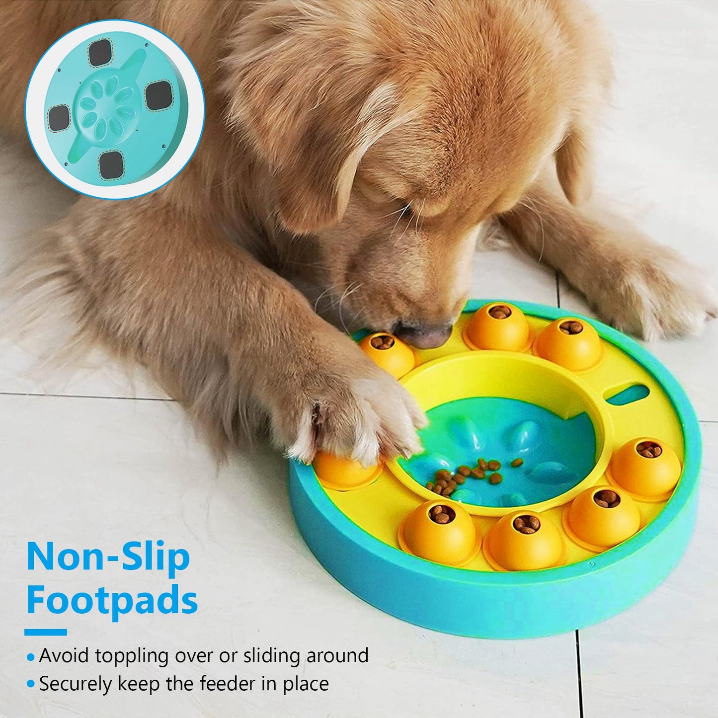 Interactive Slow Feeder Dog Bowl – Puzzle Feeding Toy for Dogs