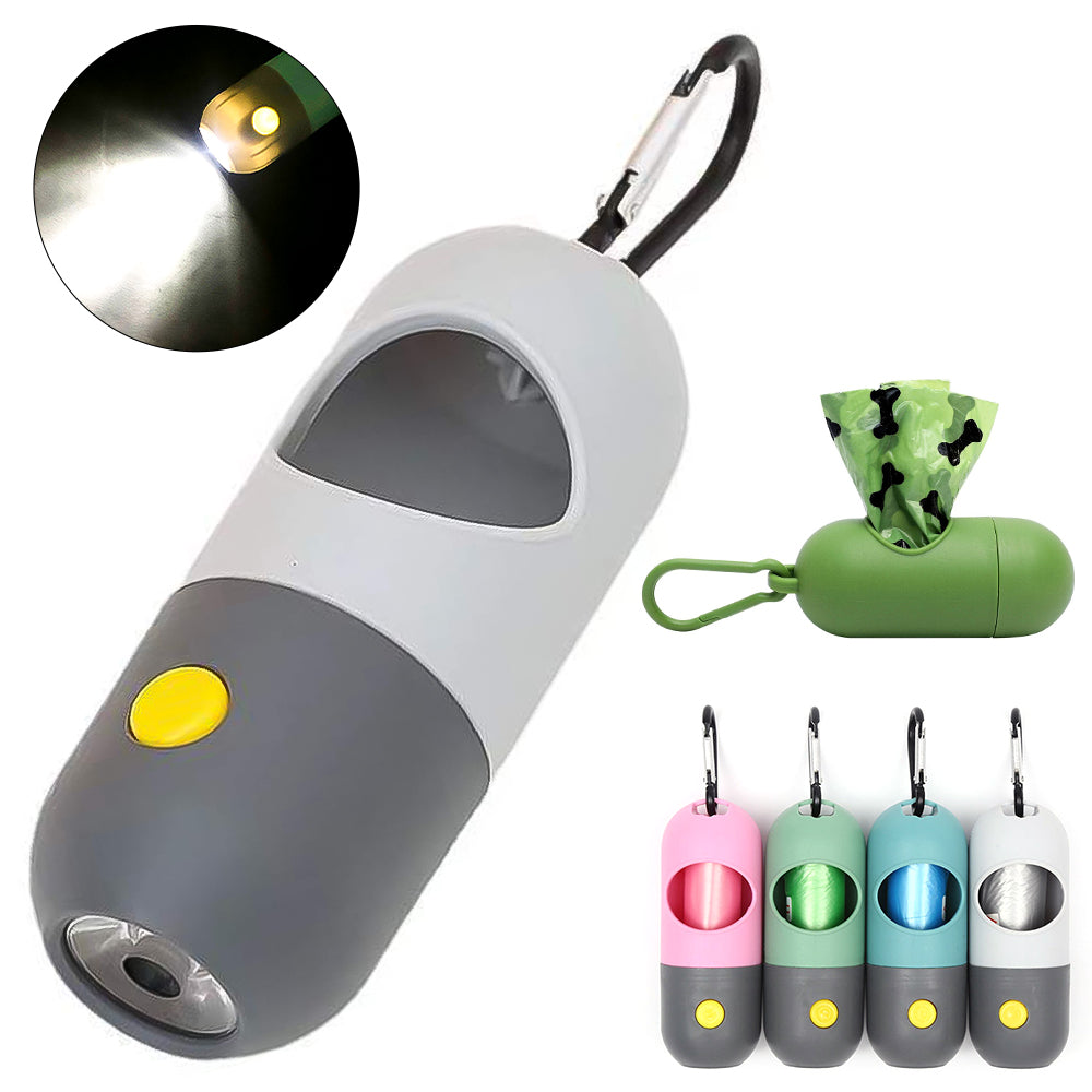LED Dog Poop Bag Dispenser | Portable Waste Bag Holder