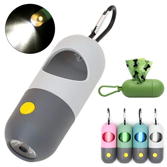 LED Dog Poop Bag Dispenser | Portable Waste Bag Holder