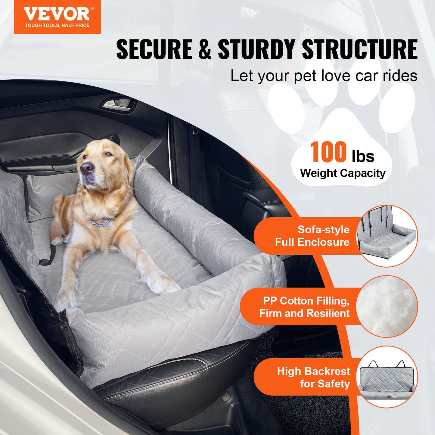FriendyPet™ Waterproof Dog Car Seat Up To 100 lbs
