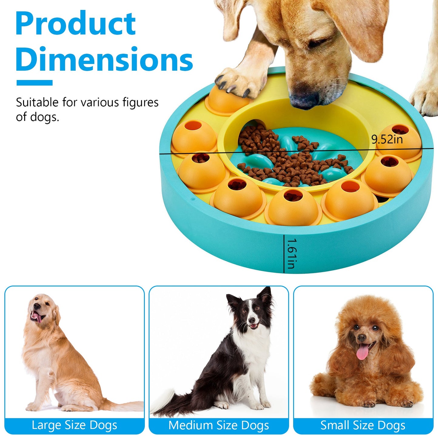 Interactive Slow Feeder Dog Bowl – Puzzle Feeding Toy for Dogs